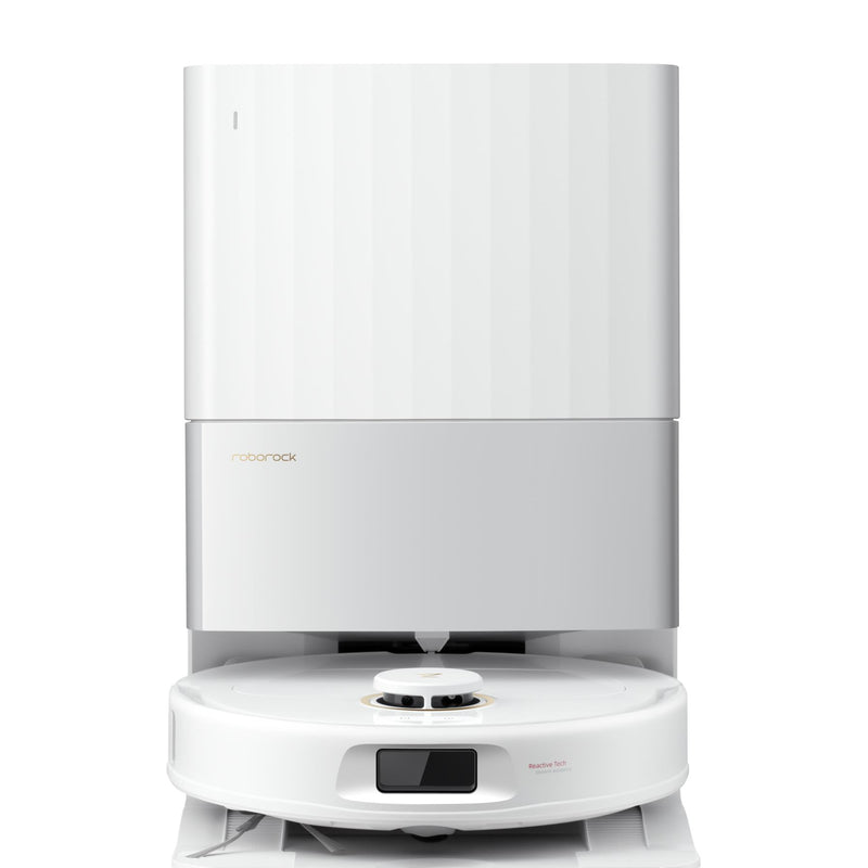 Roborock Qrevo 5AE robotizētais putekļsūcējs, 12 000 Pa, sausā un mitrā uzkopšana, LiDAR, FlexiArm, automātiskā dokstacija, 5200 mAh, balts