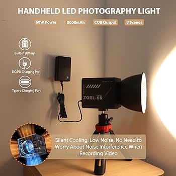 Profesionālā video un foto LED gaisma ZGRL-60 (dimmējama, ar adapteri, 60W)