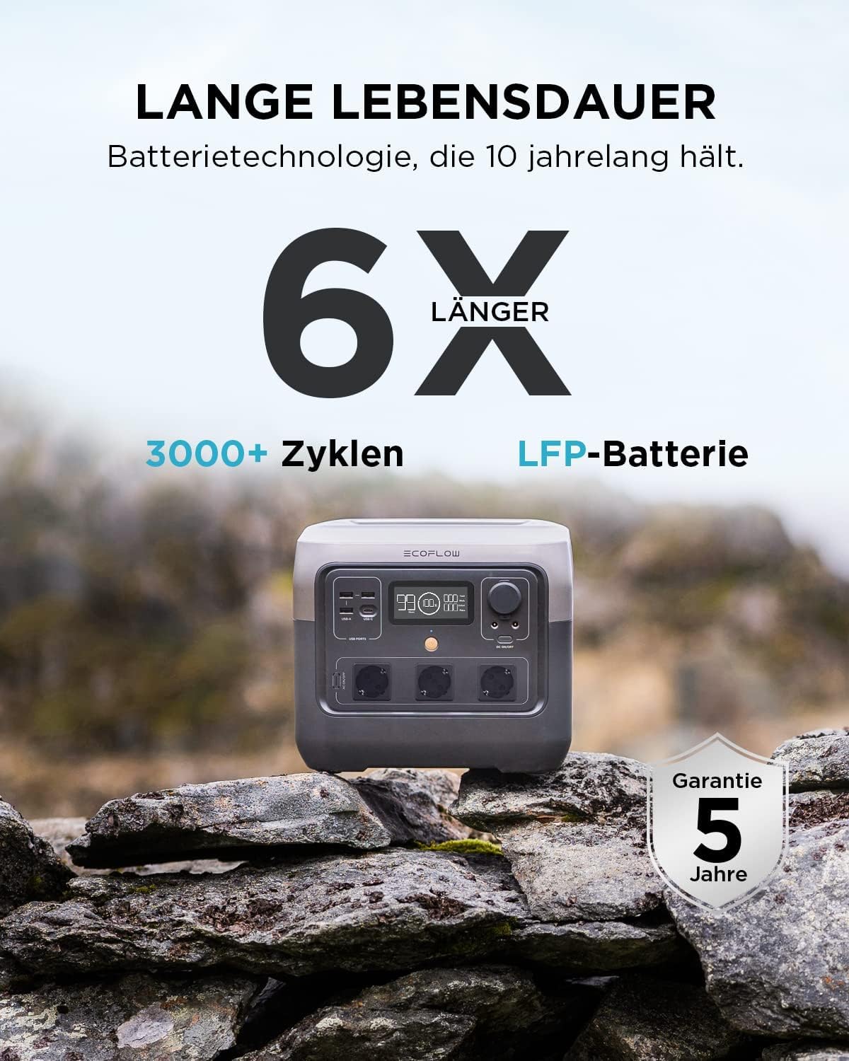 ECOFLOW Pārnēsājamā elektroiekārta RIVER 2 Pro, 768 Wh saules ģenerators ar LiFeP04, ātrā uzlāde 70 minūšu laikā, 3x 800 W maiņstrāvas kontaktligzdas, balkona saules sistēma ārkārtas strāvas padevei, kempingam un treileriem.