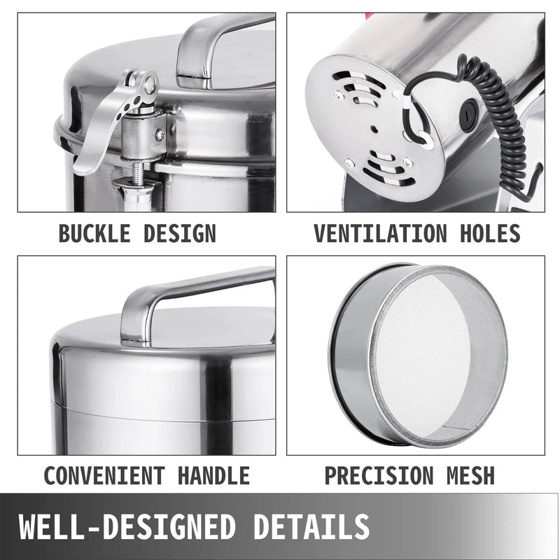 VEVOR Elektriskās graudu dzirnaviņas, 750 g graudu malšanas iekārta, 2500 W pulverizators, miltu dzirnaviņu iekārta, elektriskās garšaugu un graudu malšanas dzirnaviņas no pārtikas kvalitātes nerūsējošā tērauda