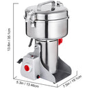 VEVOR Elektriskās graudu dzirnaviņas, 750 g graudu malšanas iekārta, 2500 W pulverizators, miltu dzirnaviņu iekārta, elektriskās garšaugu un graudu malšanas dzirnaviņas no pārtikas kvalitātes nerūsējošā tērauda