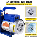 VEVOR vienpakāpes vakuumsūknis ar rotācijas lāpstiņu, 198 l/min, 0,37 kW HVAC dziļā vakuuma sūknēšanai