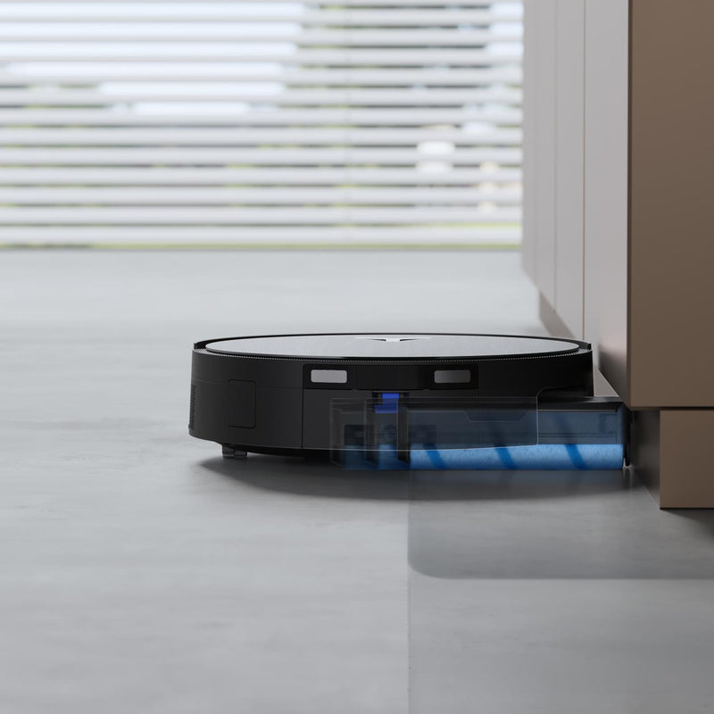 ECOVACS DEEBOT X11 PRO OMNI, melns robotizēts putekļsūcējs ar mitro un sauso uzkopšanu, 19 500 Pa, OZMO ROLLER 2.0, dToF LiDAR, AIVI 3D, 6400 mAh un automātisku mopu mazgāšanu