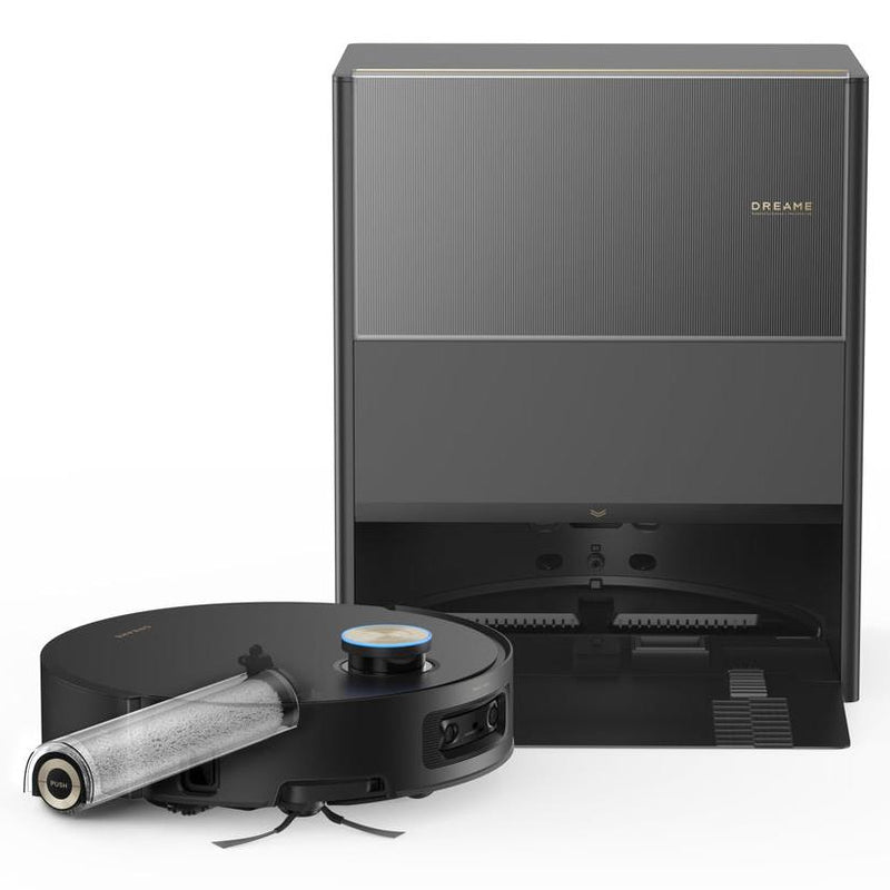 Dreame Aqua10 Ultra Roller Complete robotizētais putekļsūcējs ar sauso un mitro uzkopšanu, 30 000 Pa, AquaRoll™ rullītis, 100 °C mopu mazgāšana, LiDAR navigācija, AI šķēršļu atpazīšana, 6400 mAh, automātiskā dokstacija, melns