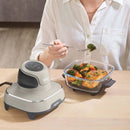 Ninja CRISPi FN101EUST, 4-in-1 pārnēsājams stikla karstā gaisa friteris, 1700 W, 3,8 l un 1,4 l CleanCrisp tvertnes, Air Fry, Roast, Reheat, Keep Warm, bēšs