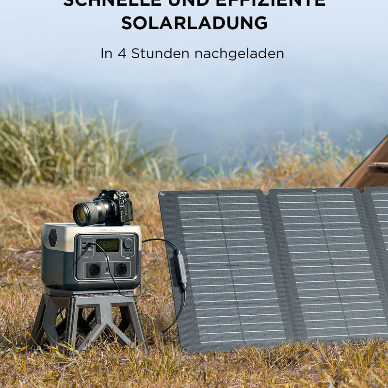ECOFLOW Pārnēsājamā elektroiekārta RIVER 2 MAX, 512 Wh saules ģenerators ar LiFeP04, ātrā uzlāde 1 stundas laikā, līdz 1000 W jauda, balkona saules sistēma ārkārtas strāvas padevei, kempingam un treileriem.