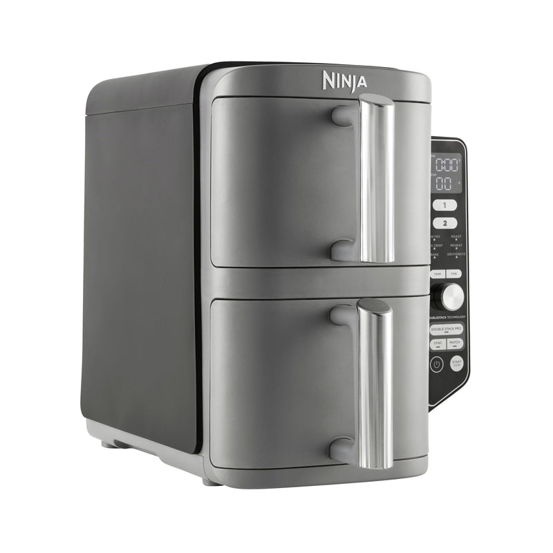 Ninja Double Stack XL SL400EU, 9,5 l karstā gaisa friteris, 2470 W, 2 vertikālas atvilktnes, 6 gatavošanas funkcijas, SYNC un MATCH, pelēks