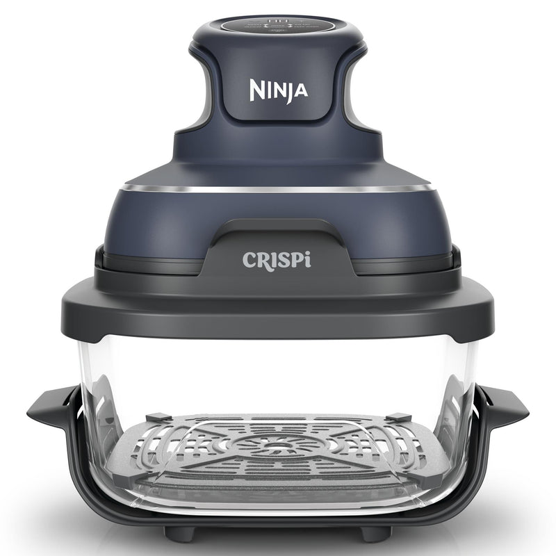 Ninja CRISPi FN101EUGY, 4-in-1 pārnēsājams stikla karstā gaisa friteris, 1700 W, 3,8 l un 1,4 l CleanCrisp tvertnes, Air Fry, Roast, ReCrisp, Keep Warm, tumši zils
