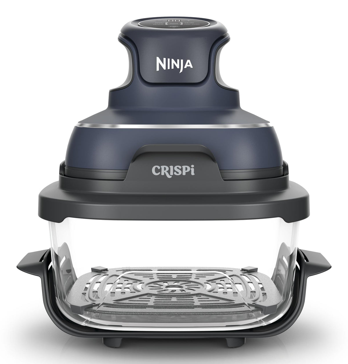 Ninja CRISPi FN101EUGY, 4-in-1 pārnēsājams stikla karstā gaisa friteris, 1700 W, 3,8 l un 1,4 l CleanCrisp tvertnes, Air Fry, Roast, ReCrisp, Keep Warm, tumši zils