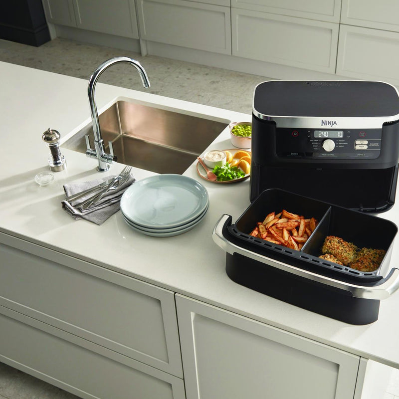 Ninja Foodi FlexDrawer AF500EU, 2470 W, 10,4 l karstā gaisa friteris ar MegaZone, 2 neatkarīgām 5,2 l zonām, 7 gatavošanas programmām, SYNC un MATCH funkcijām