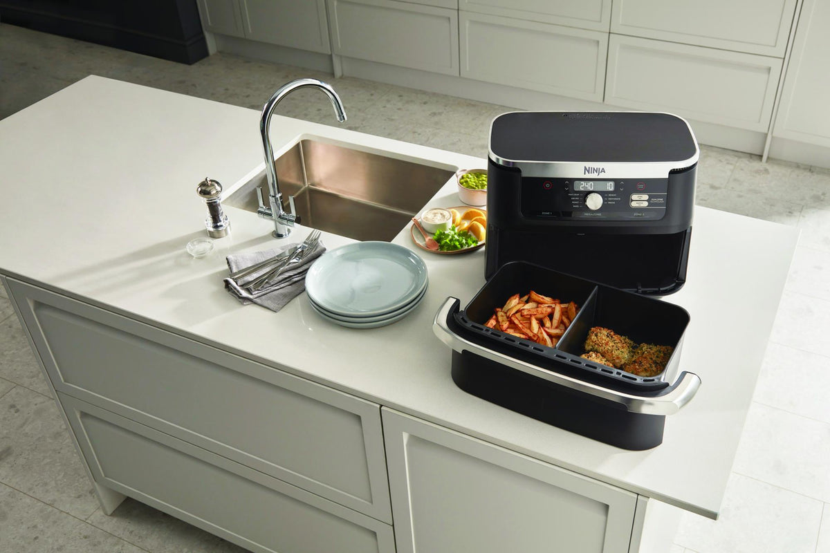 Ninja Foodi FlexDrawer AF500EU, 2470 W, 10.4 l hot air fryer with MegaZone, 2 independent 5.2 l zones, 7 cooking programmes, SYNC and MATCH functions