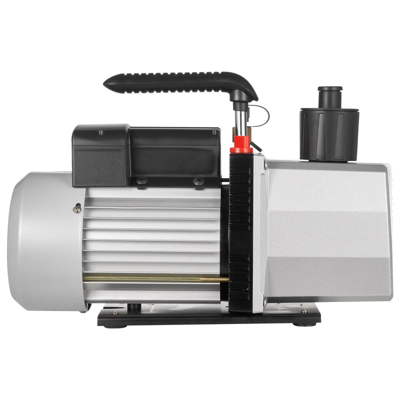 VEVOR profesionāls divpakāpju rotācijas lāpstiņu vakuumsūknis, gaisa plūsma 483 l/min, gala vakuums 15 mikroni, jauda 0,56 kW (3/4 HP)