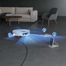 Dreame Aqua10 Ultra Track Complete robotizētais putekļsūcējs, 25 000 Pa, sausā un mitrā uzkopšana, TrackSync, LiDAR, AI šķēršļu noteikšana, automātiskā dokstacija, 6400 mAh, balts