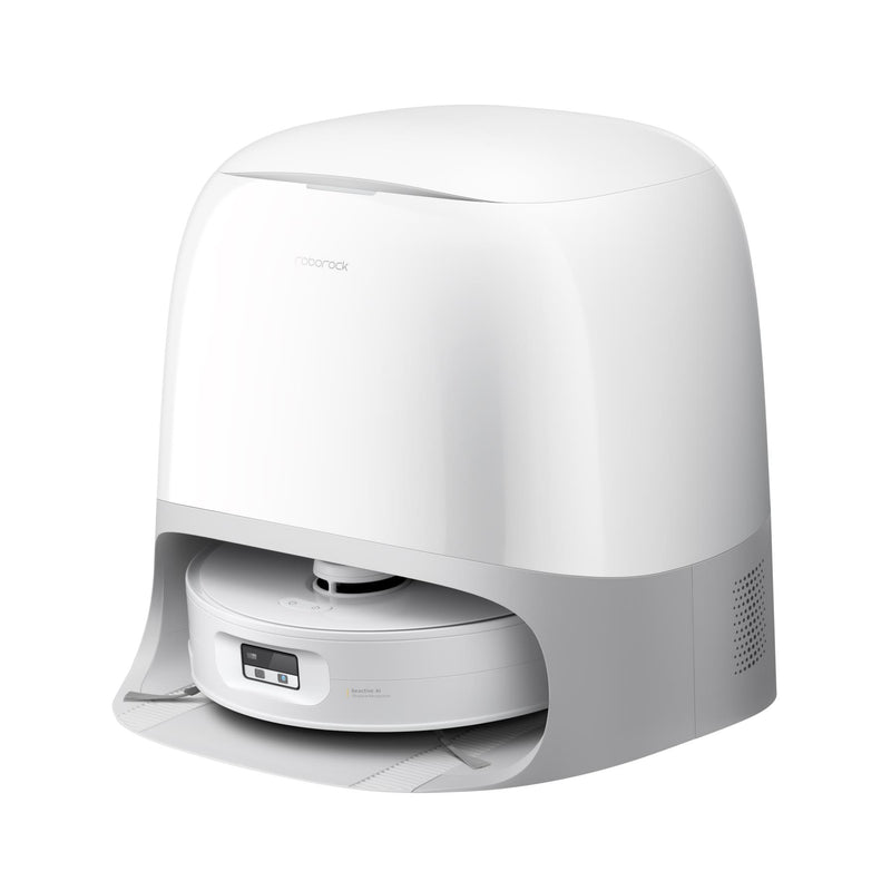 Roborock Qrevo Curv 2 Flow robotizētais putekļsūcējs, 20 000 Pa, sausā un mitrā uzkopšana, LiDAR navigācija, automātiskā dokstacija ar ūdens uzpildi un notekūdeņu novadīšanu, 5200 mAh, balts