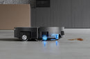 ECOVACS DEEBOT X11 PRO OMNI, melns robotizēts putekļsūcējs ar mitro un sauso uzkopšanu, 19 500 Pa, OZMO ROLLER 2.0, dToF LiDAR, AIVI 3D, 6400 mAh un automātisku mopu mazgāšanu