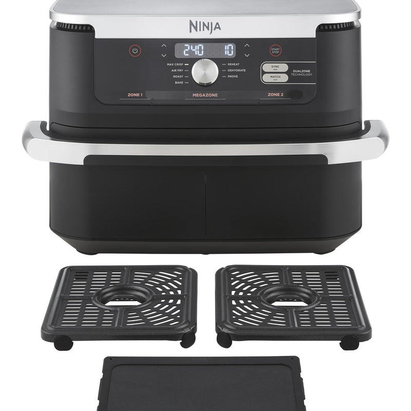 Ninja Foodi FlexDrawer AF500EU, 2470 W, 10,4 l karstā gaisa friteris ar MegaZone, 2 neatkarīgām 5,2 l zonām, 7 gatavošanas programmām, SYNC un MATCH funkcijām