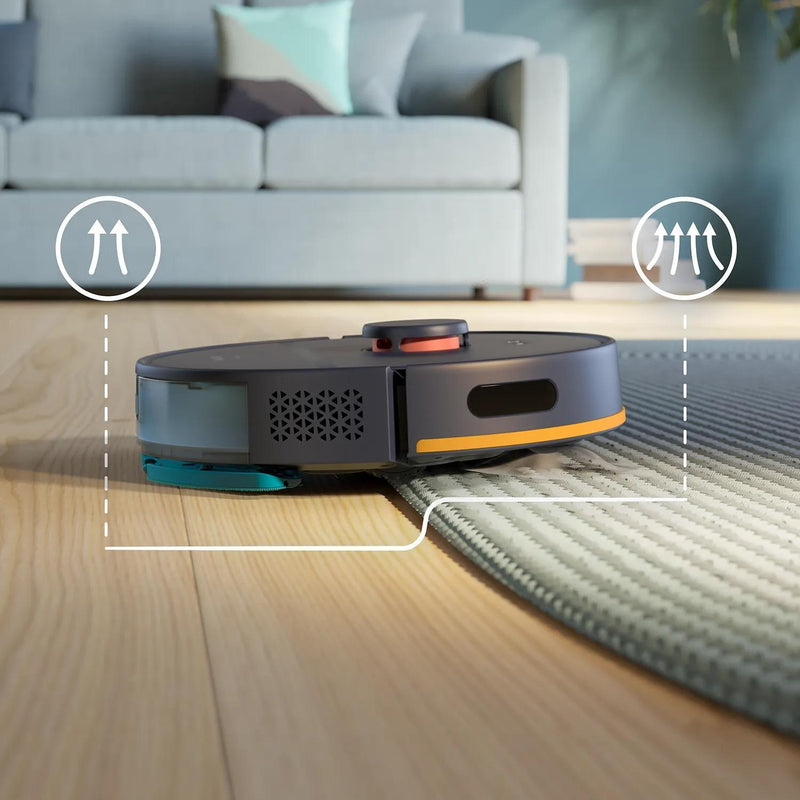 Philips 2000 Series XU2000/10, tumši zils robotizēts putekļsūcējs ar sauso un mitro uzkopšanu, 2700 Pa, LDS navigāciju, 2600 mAh, HomeRun lietotni un paklāju tīrīšanas jaudas palielināšanu