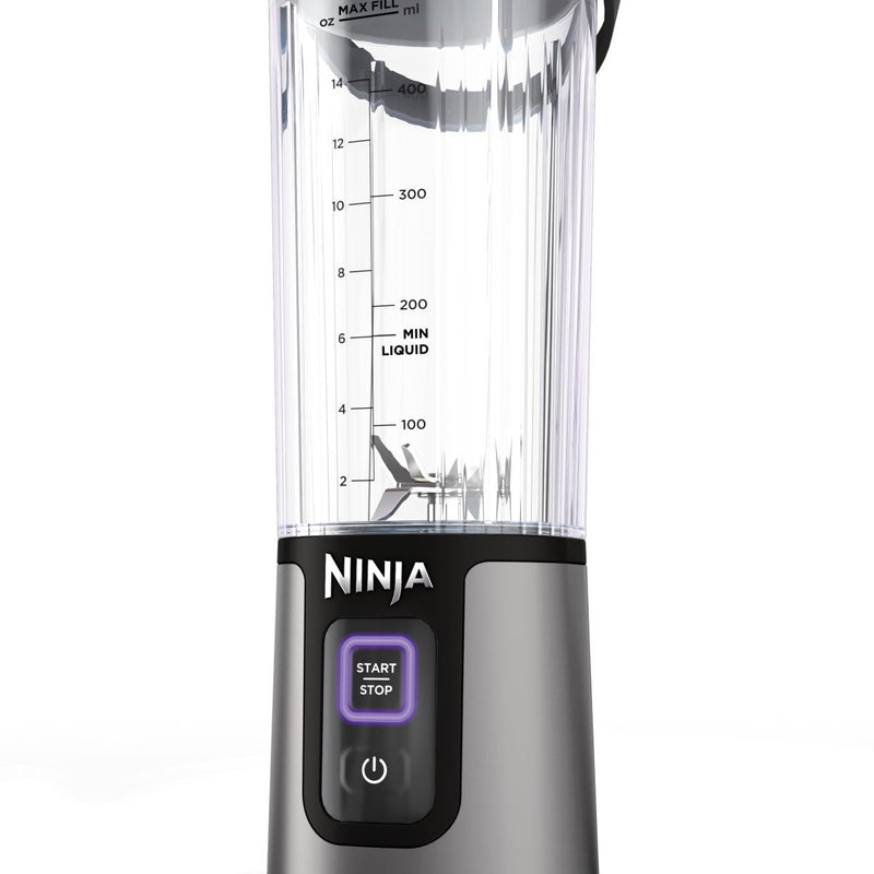 Ninja Blast BC151EUBK, pārnēsājams bezvadu blenderis, 530 ml, USB-C uzlāde, BlastBlade asmens, 7,4 V Li-Ion akumulators, 1 ātrums, melns