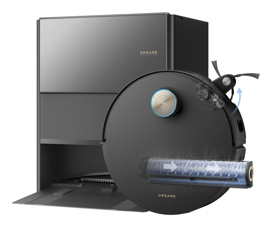 Dreame Aqua10 Ultra Roller Complete robotizētais putekļsūcējs ar sauso un mitro uzkopšanu, 30 000 Pa, AquaRoll™ rullītis, 100 °C mopu mazgāšana, LiDAR navigācija, AI šķēršļu atpazīšana, 6400 mAh, automātiskā dokstacija, melns