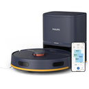 Philips 2000 Series XU2100/15, tumši zils, robotizēts putekļsūcējs ar sauso un mitro uzkopšanu, 6000 Pa, LDS navigācija, 2600 mAh, automātiska putekļu iztukšošana, Philips HomeRun