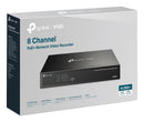 TP-Link VIGI NVR1008H-8P 8 kanālu tīkla videoreģistrators ar 8 PoE+ pieslēgvietām, 4K HDMI, līdz 8 MP, 1 SATA, līdz 16 TB