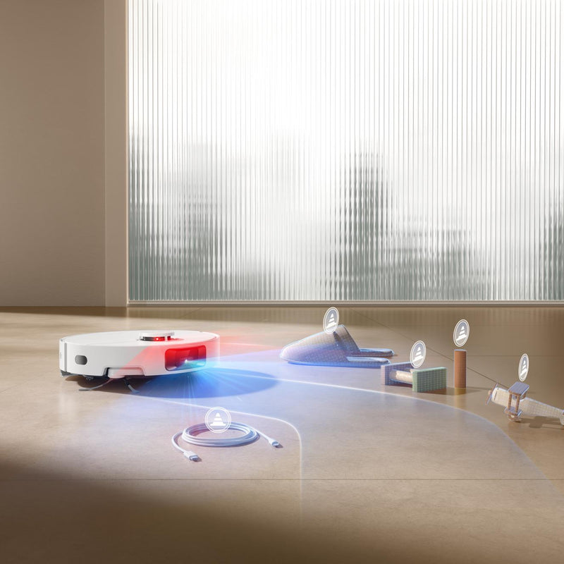 Dreame D20 Pro robotizētais putekļsūcējs, 13 000 Pa, sausā un mitrā uzkopšana, D-ToF LiDAR, SideReach izvelkamā birste, HyperStream DuoBrush, 5200 mAh, 0,7 l, balts, RLD43SA