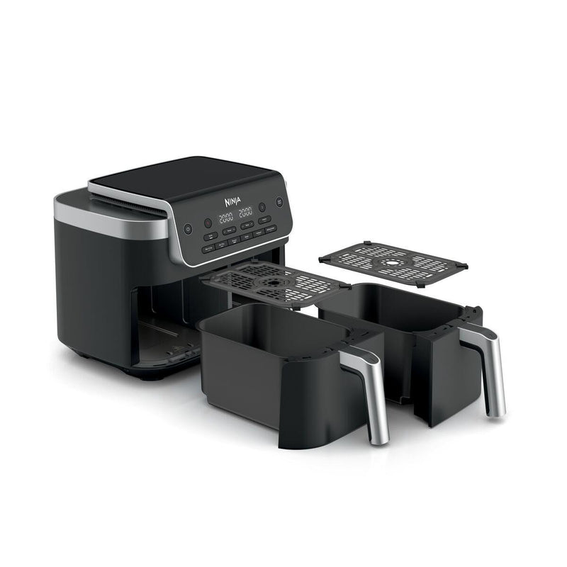 Ninja DualZone DZ801EU, 2470 W, 7,6 l karstā gaisa friteris ar 2 neatkarīgām 3,8 l zonām, 6 gatavošanas programmām, SYNC un MATCH funkcijām, 40–240 °C