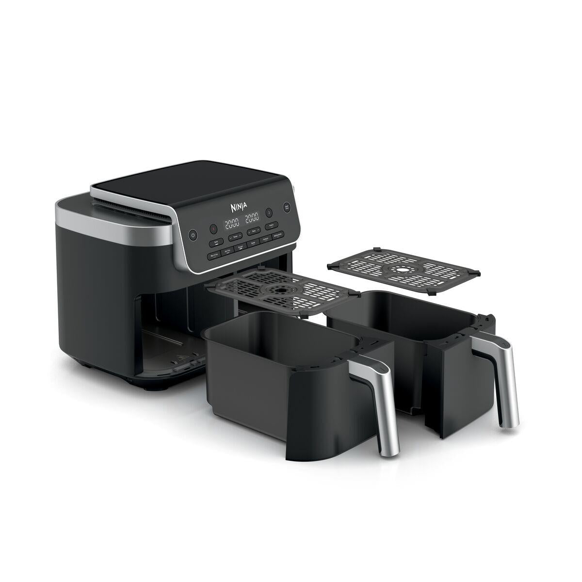 Ninja DualZone DZ801EU, 2470 W, 7.6 l hot air fryer with 2 independent 3.8 l zones, 6 cooking programmes, SYNC and MATCH functions, 40–240 °C
