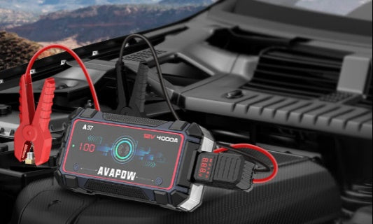 AVAPOW A9/A37 12V auto starteris 4000A automašīnas akumulatora starteris,  20000mAh jauda.