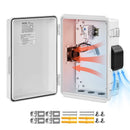 VEVOR elektriskā sadales kārba IP65, 360 x 275 x 150 mm, ABS korpuss ar termostatu, ventilatoru, montāžas plāksni un kabeļu ievadiem, lietošanai telpās un ārā