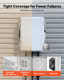 VEVOR elektriskā sadales kārba IP65, 360 x 275 x 150 mm, ABS korpuss ar termostatu, ventilatoru, montāžas plāksni un kabeļu ievadiem, lietošanai telpās un ārā