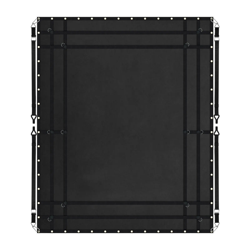 Smagās kravas tīkls 305 × 267 cm ar regulējamām sprādzēm un S-āķiem