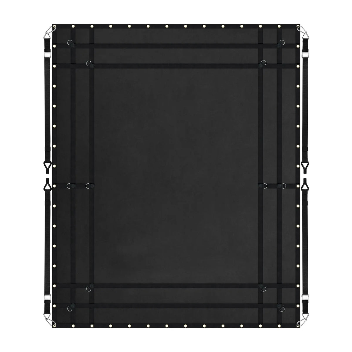 Smagās kravas tīkls 305 × 267 cm ar regulējamām sprādzēm un S-āķiem