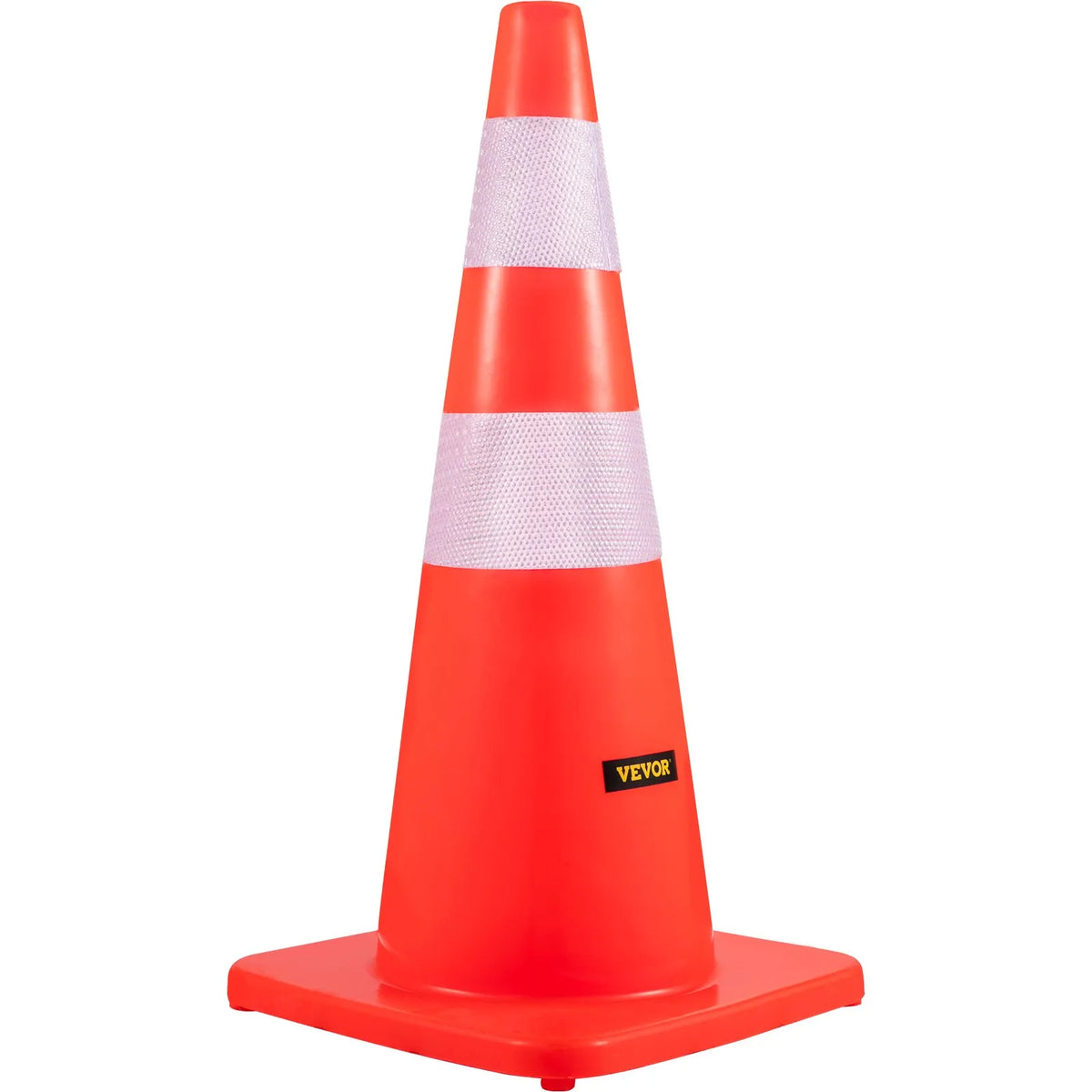 VEVOR drošības konusi, augstums 73 cm, 12 gab. PVC oranži satiksmes konusi ar 2 atstarojošām joslām un smagu pamatni, satiksmes regulēšanai, piebraucamajiem ceļiem, autostāvvietām un skolu teritorijām - ZEMLETES.LV