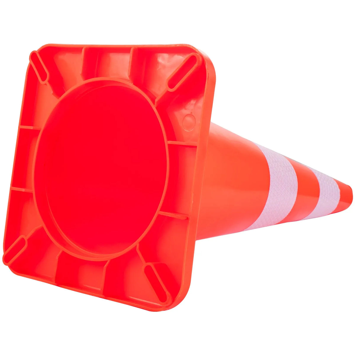 VEVOR drošības konusi, augstums 73 cm, 12 gab. PVC oranži satiksmes konusi ar 2 atstarojošām joslām un smagu pamatni, satiksmes regulēšanai, piebraucamajiem ceļiem, autostāvvietām un skolu teritorijām - ZEMLETES.LV