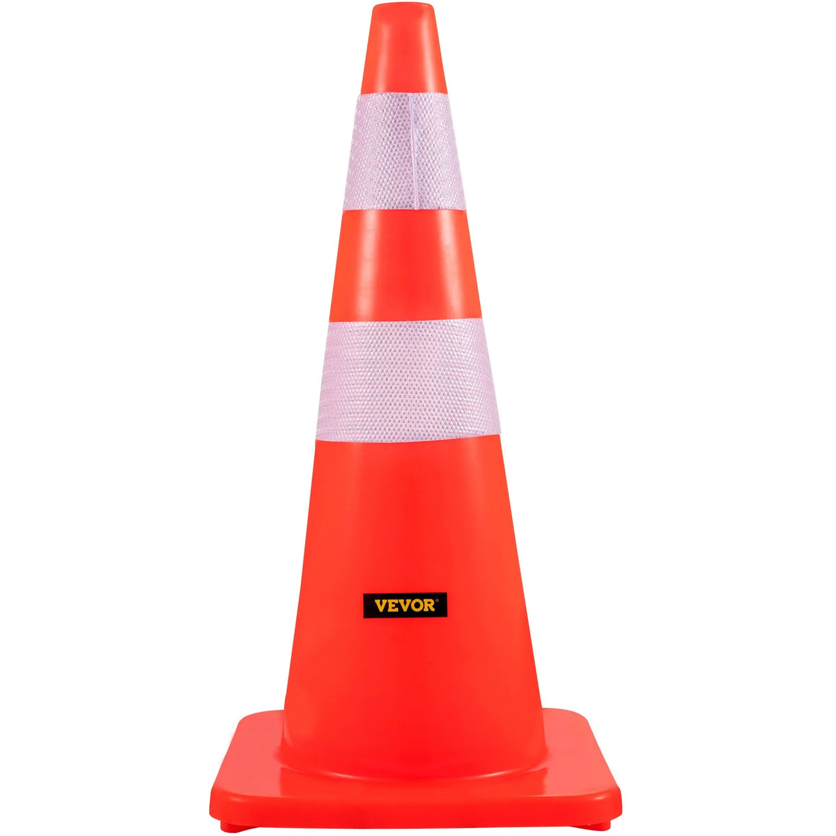 VEVOR drošības konusi, augstums 73 cm, 12 gab. PVC oranži satiksmes konusi ar 2 atstarojošām joslām un smagu pamatni, satiksmes regulēšanai, piebraucamajiem ceļiem, autostāvvietām un skolu teritorijām - ZEMLETES.LV
