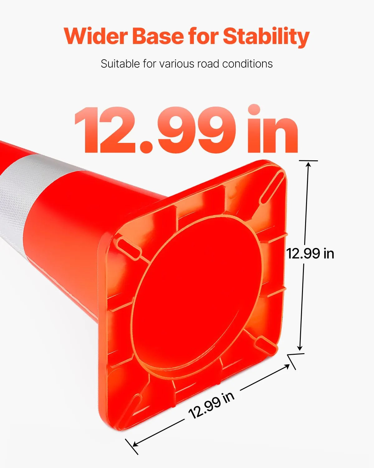 VEVOR 6 gab. 71,1 cm satiksmes konusi ar 2 atstarojošām joslām