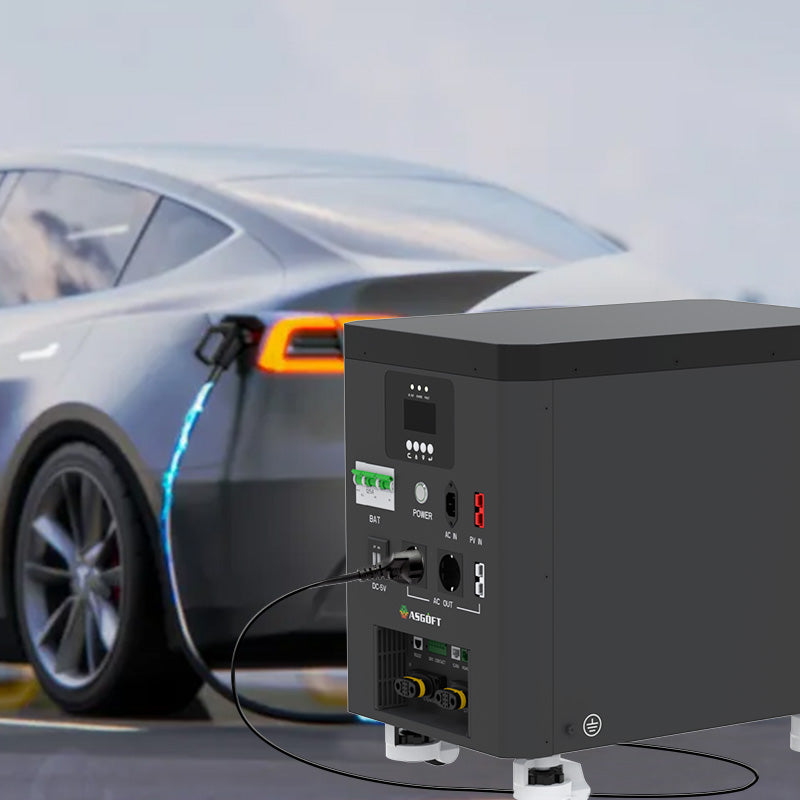 Asgoft 6.6 kWh all-in-one solar energy storage system, LiFePO4 battery, 5–10 kW MPPT inverter, 51.2 V, IP65 (14-day delivery)