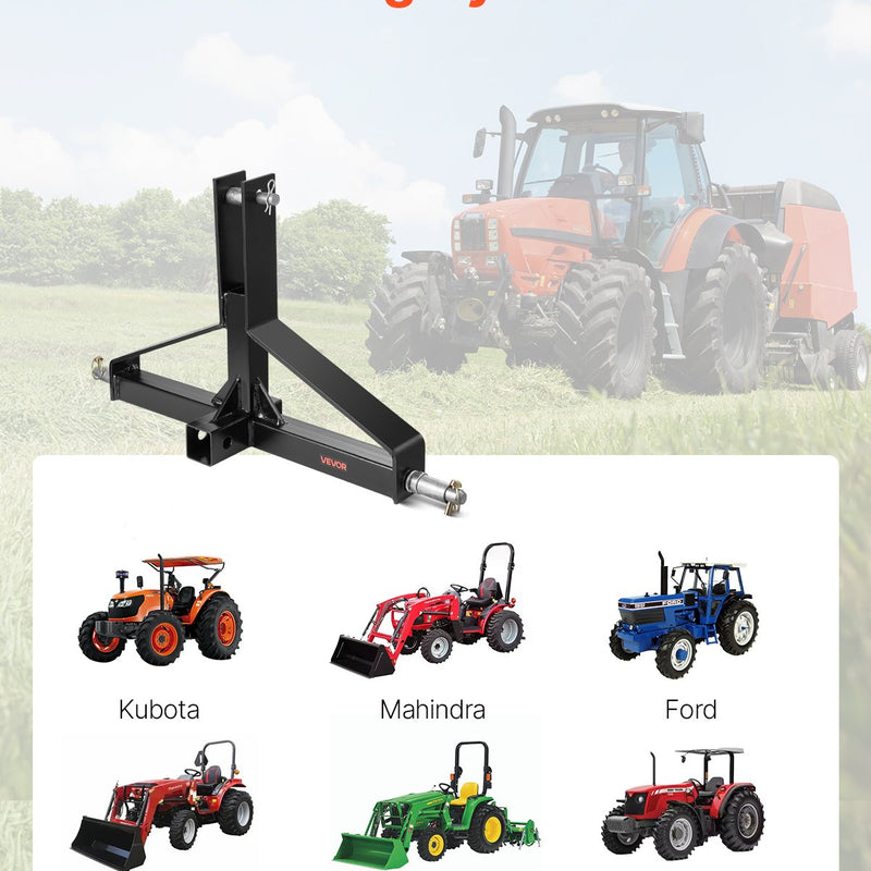 3 punktu 50 mm sakabes uztvērējs piekabei, 1. kategorijas traktora ātrās uzkabes vilkšanas stienis