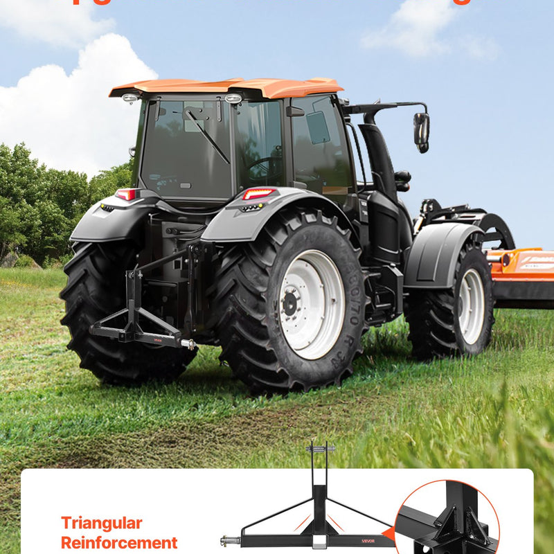 3 punktu 50 mm sakabes uztvērējs piekabei, 1. kategorijas traktora ātrās uzkabes vilkšanas stienis