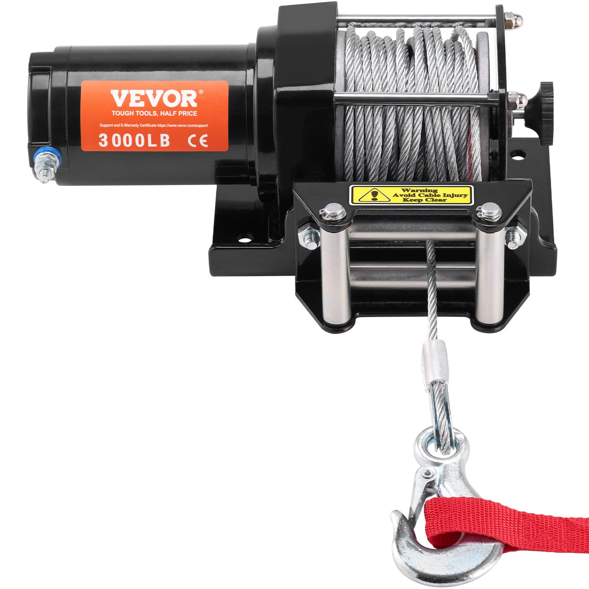 VEVOR elektriskā vinča ATV/UTV - 1360 kg ar tērauda Ttrosi, IP55 ūdensizturīga, vadu vadība
