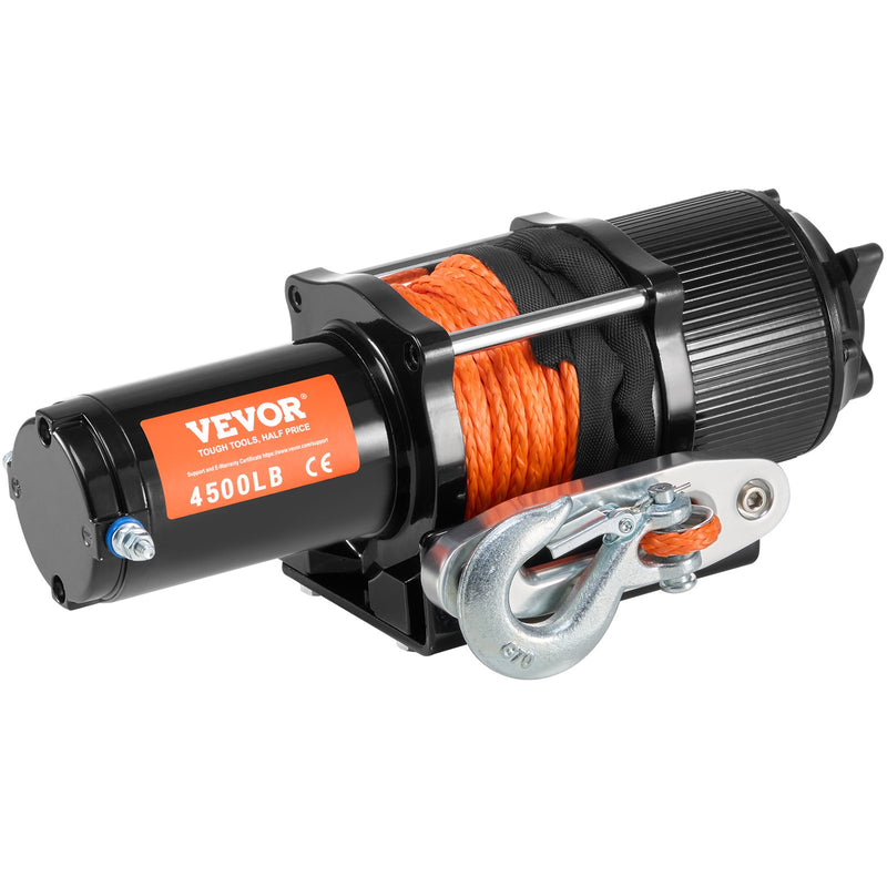 VEVOR elektriskā vinča ATV/UTV, 2040 kg, ar sintētisko trosi, ūdensizturīga, ar tālvadības pulti