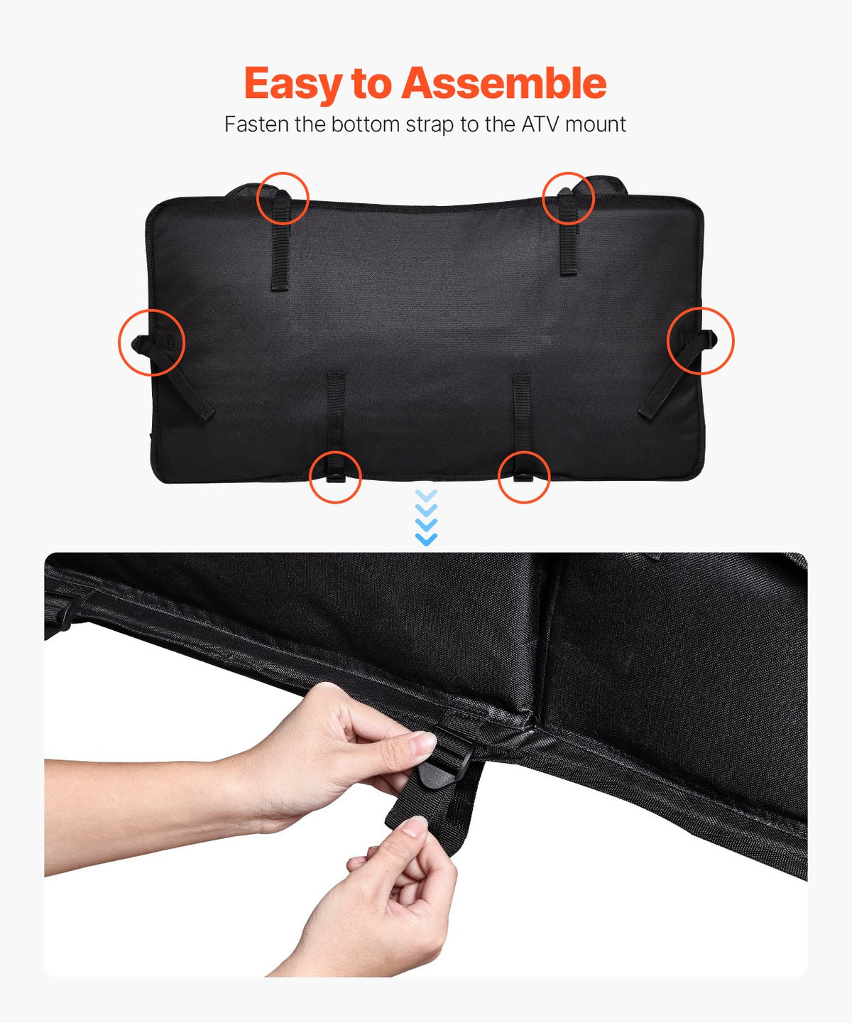 VEVOR 50 L ATV Rear Storage Bag 600D Oxford Fabric with Foam Padding