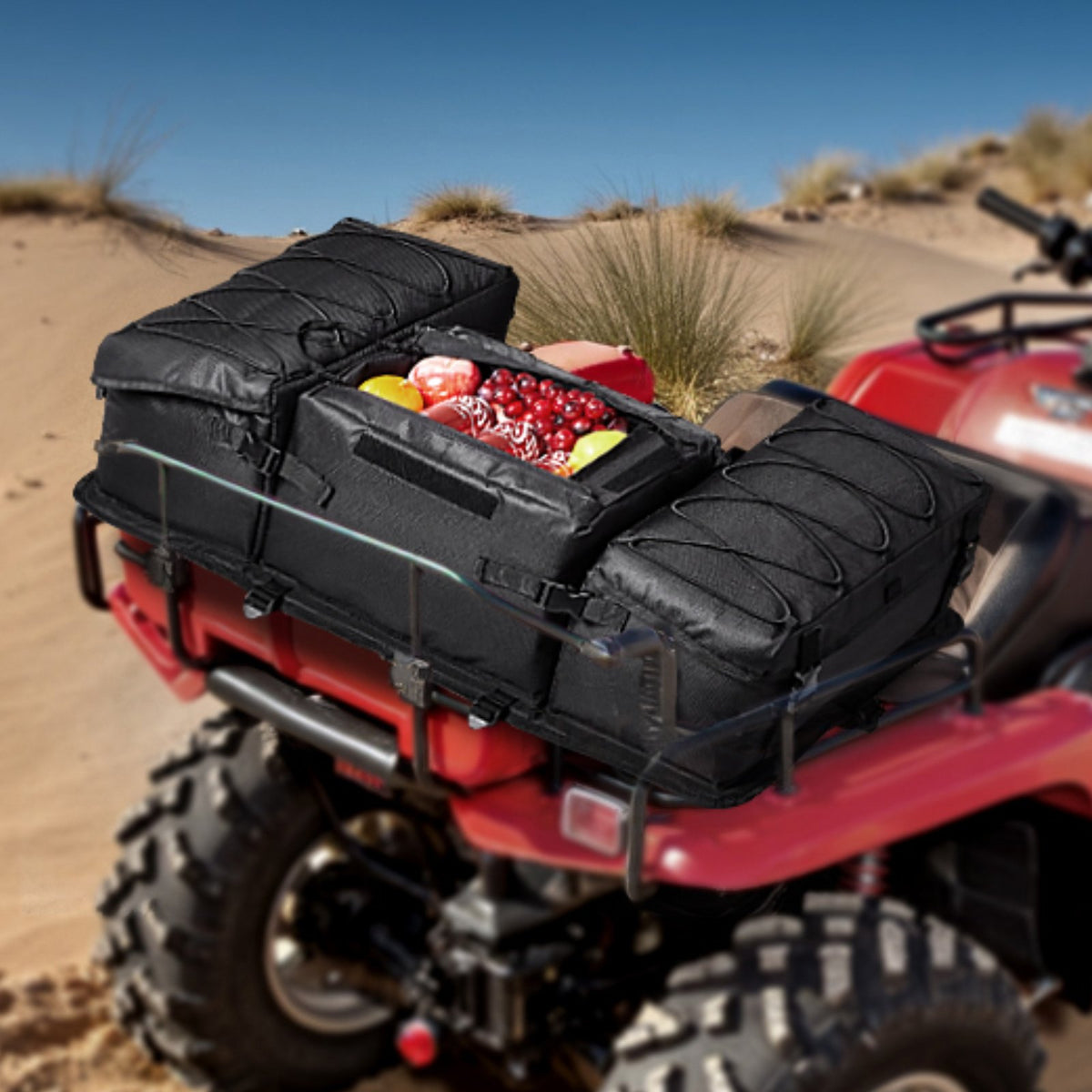 VEVOR 50 L ATV Rear Storage Bag 600D Oxford Fabric with Foam Padding