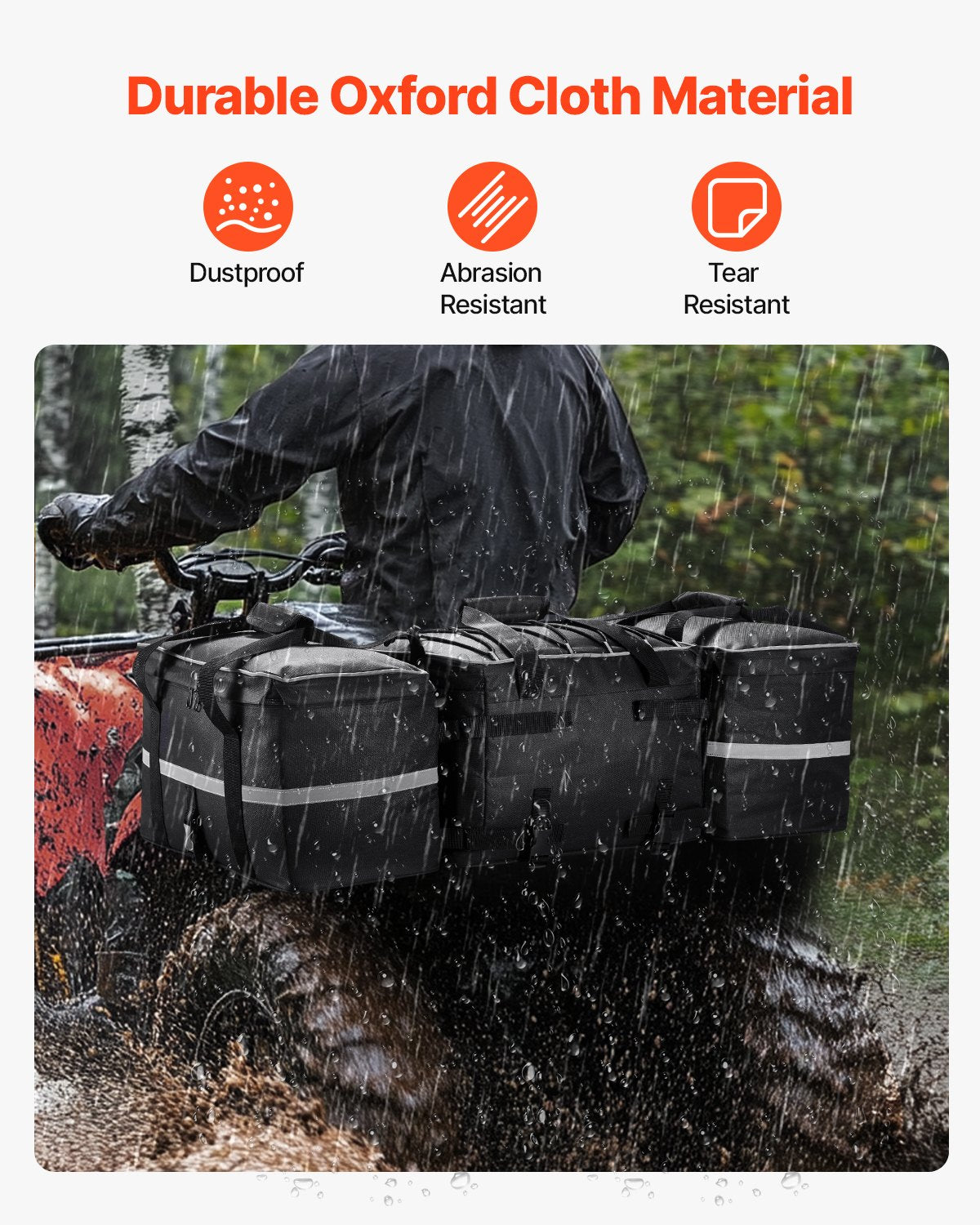 VEVOR 54 L ATV Rear Cargo Bag with 16 L Thermal Bag and Waterproof Cover
