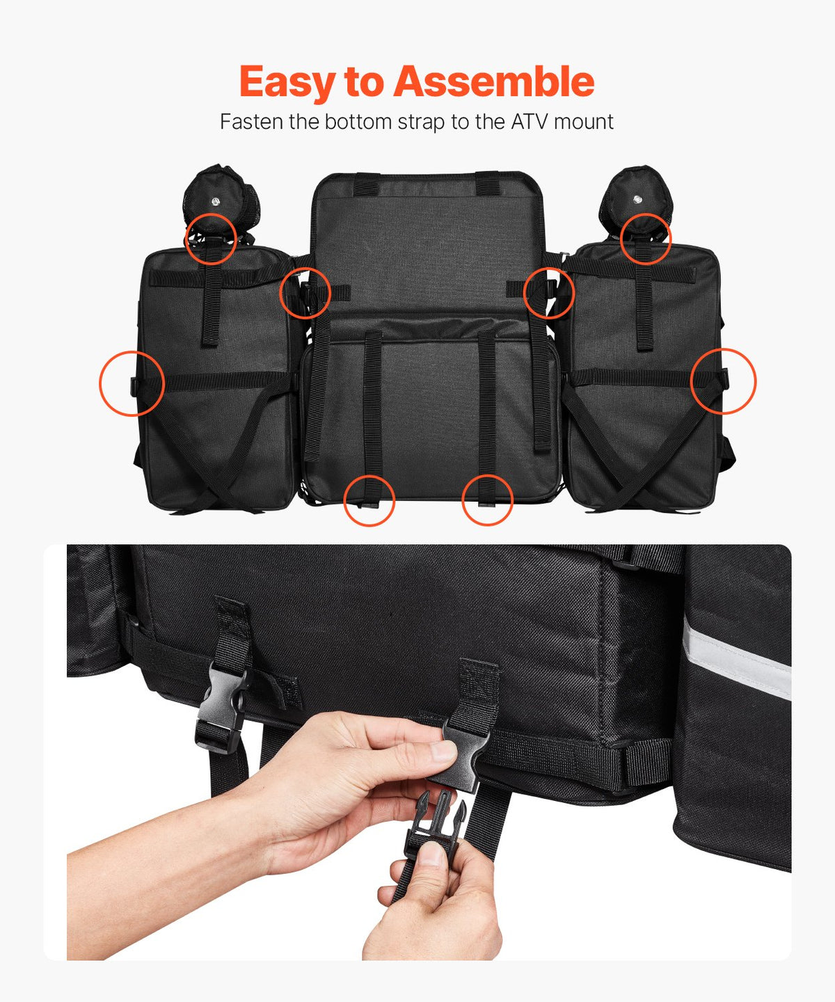 VEVOR 54 L ATV Rear Cargo Bag with 16 L Thermal Bag and Waterproof Cover