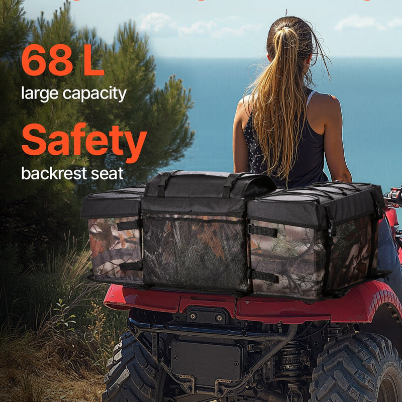 VEVOR 68 L ATV aizmugures soma no 600D oksforda auduma ar sūkļa polsterējumu