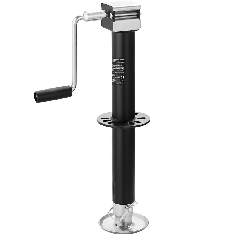 VEVOR A veida piekabes domkrats 2267 kg ar 381 mm vertikālo gaitu, piekabes pacelšanas domkrats ar regulējamu 7 līmeņu nolaižamo balstu un urbjmašīnas adapteri, saderīgs ar bezvadu urbjmašīnām, piemērots kemperu, saimniecības un jahtu piekabēm