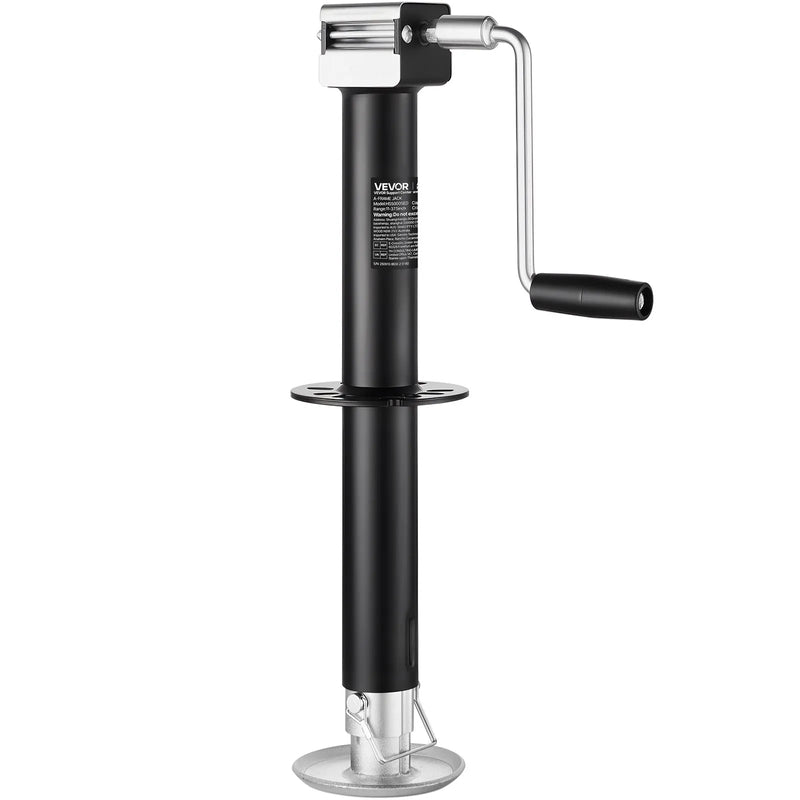 VEVOR A veida piekabes domkrats 2267 kg ar 381 mm vertikālo gaitu, piekabes pacelšanas domkrats ar regulējamu 7 līmeņu nolaižamo balstu un urbjmašīnas adapteri, saderīgs ar bezvadu urbjmašīnām, piemērots kemperu, saimniecības un jahtu piekabēm