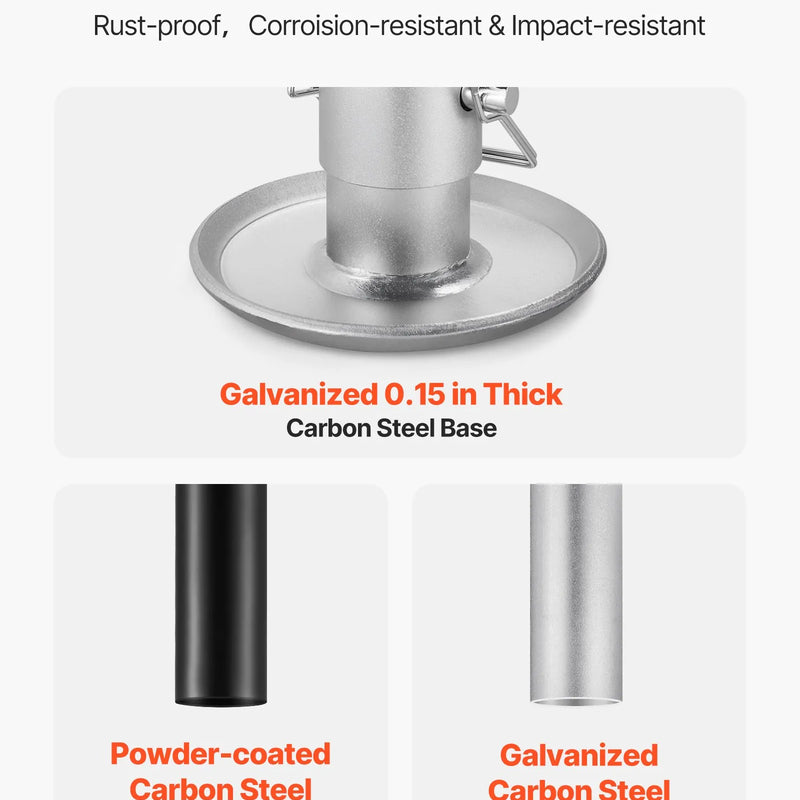 VEVOR A veida piekabes domkrats 2267 kg ar 381 mm vertikālo gaitu, piekabes pacelšanas domkrats ar regulējamu 7 līmeņu nolaižamo balstu un urbjmašīnas adapteri, saderīgs ar bezvadu urbjmašīnām, piemērots kemperu, saimniecības un jahtu piekabēm